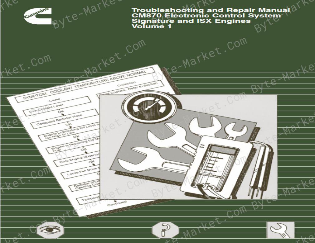 Cummins Signature, ISX and QSX15 Engines Troubleshooting Manuals in PDF image
