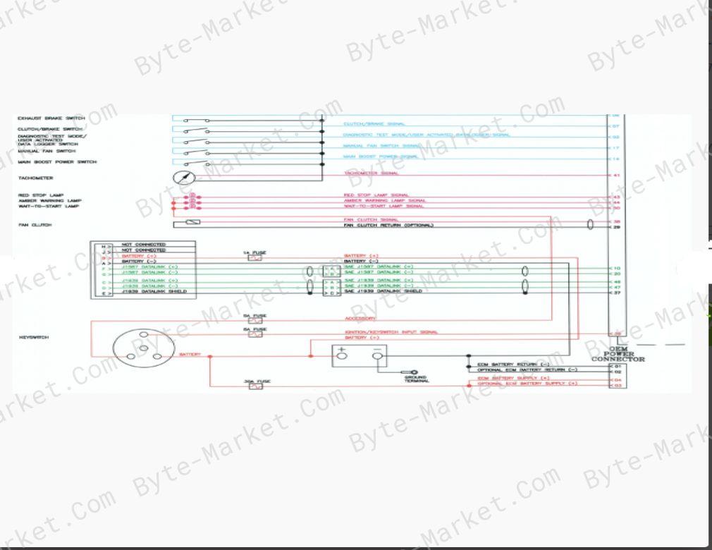 Cummins Tier 2/Tier 3/ Tier 4 Engines Set of Electric Circuits image