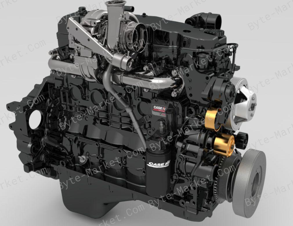 Case 6 Cylinder 6.7L NEF Tier 3 Engine for 180, 190, 210 Tractors Manual in PDF image