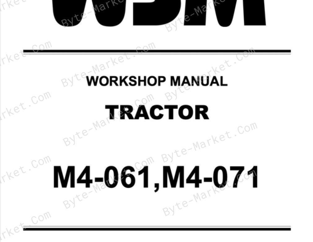 Kubota M4-061, M4-071 Workshop Manual — 9Y111-19559 image