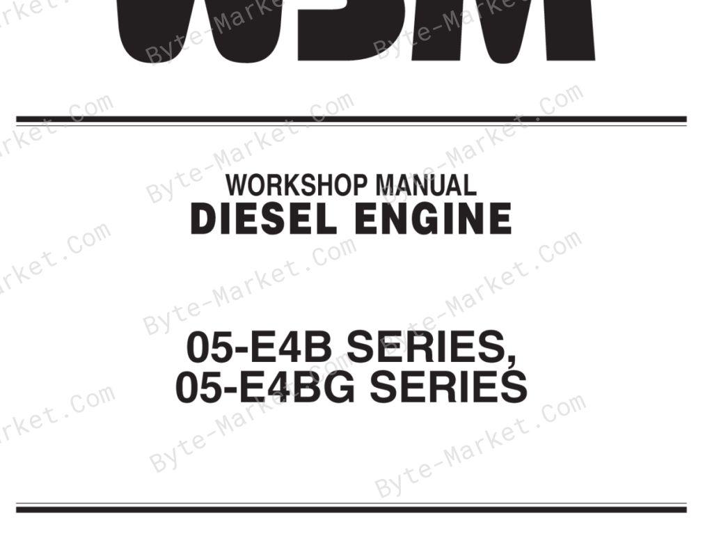 Kubota Diesel Engine 05-E4B, 05-E4BG Workshop Manual — 9Y111-07841 image