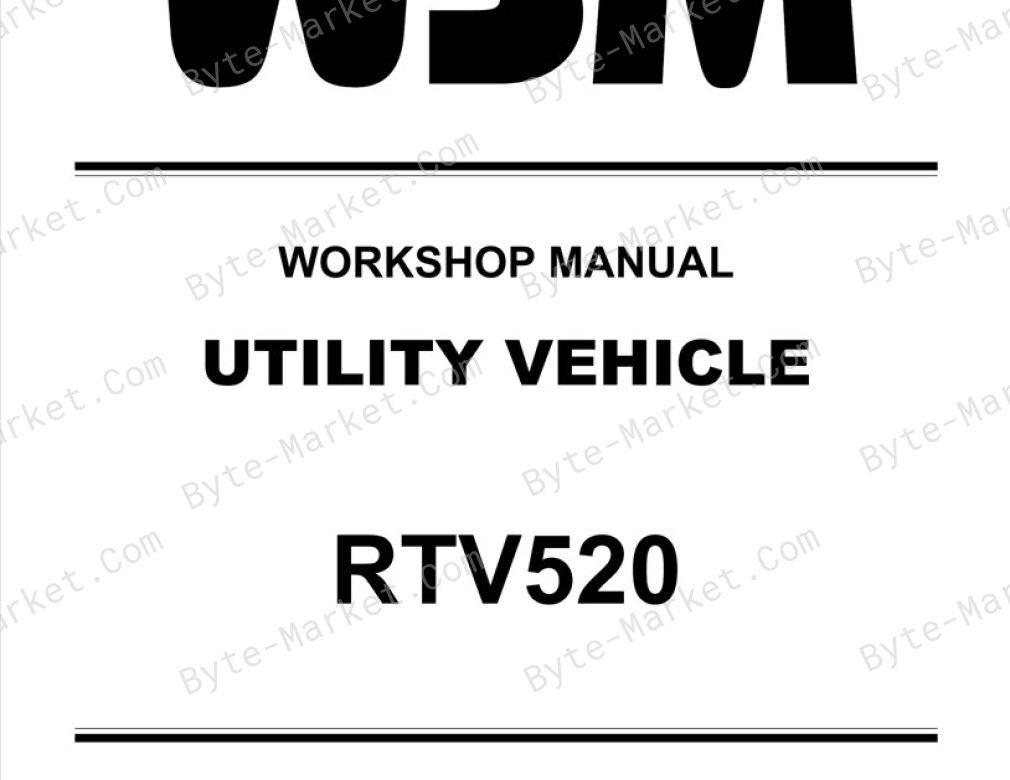 Kubota RTV520 Workshop Manual — 9Y111-21534 image