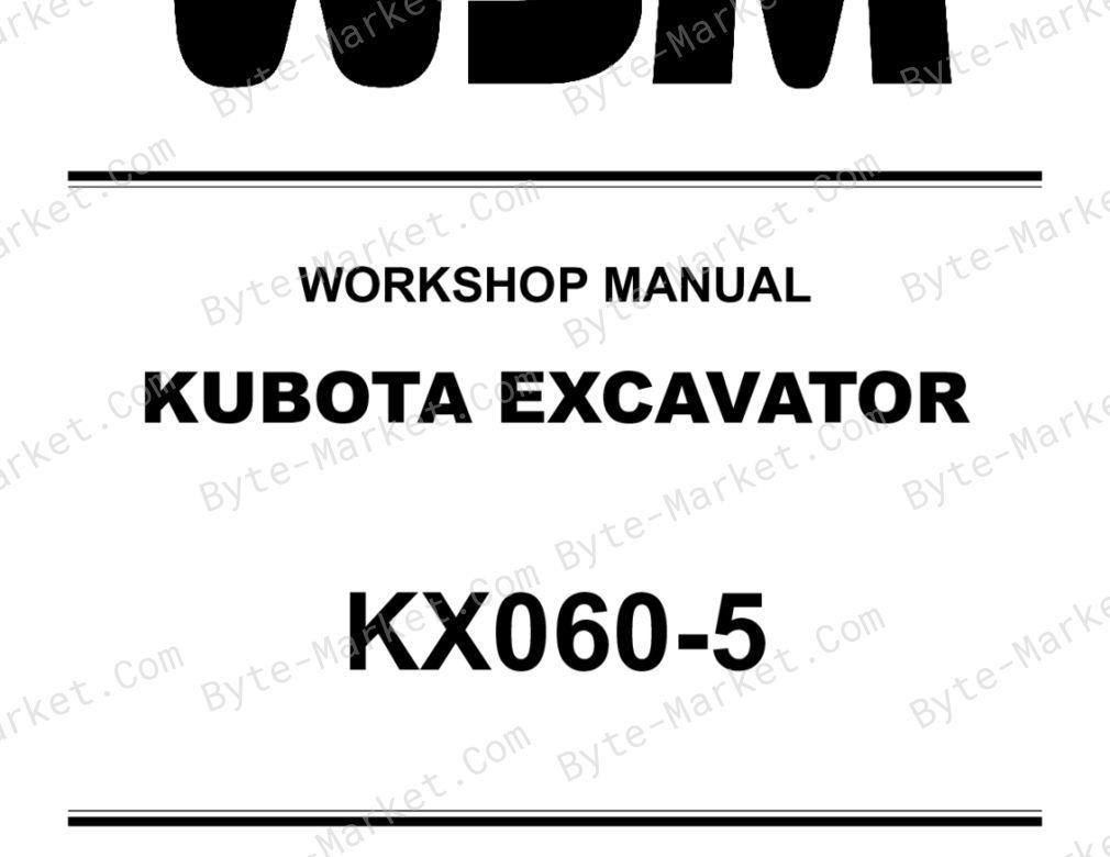 Kubota KX060-5 Workshop Manual — RY911-28006 image