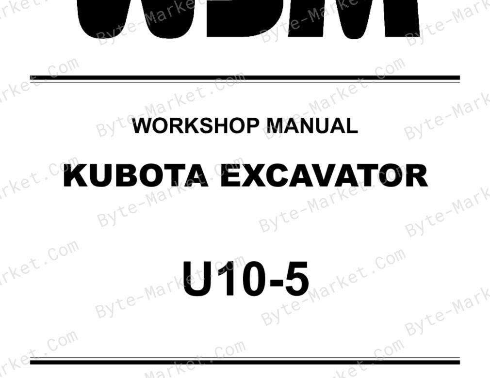 Kubota U10-5 Workshop Manual — RY911-29763 image