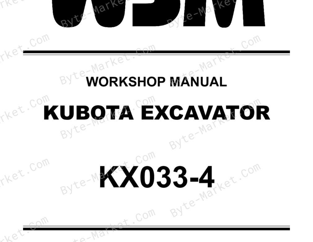 Kubota KX033-4 Workshop Manual — RY911-24905 image