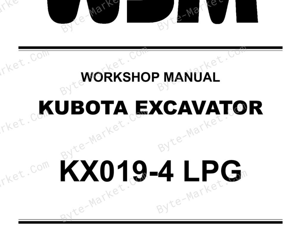 Kubota KX019-4 Workshop Manual — RY911-29401 image