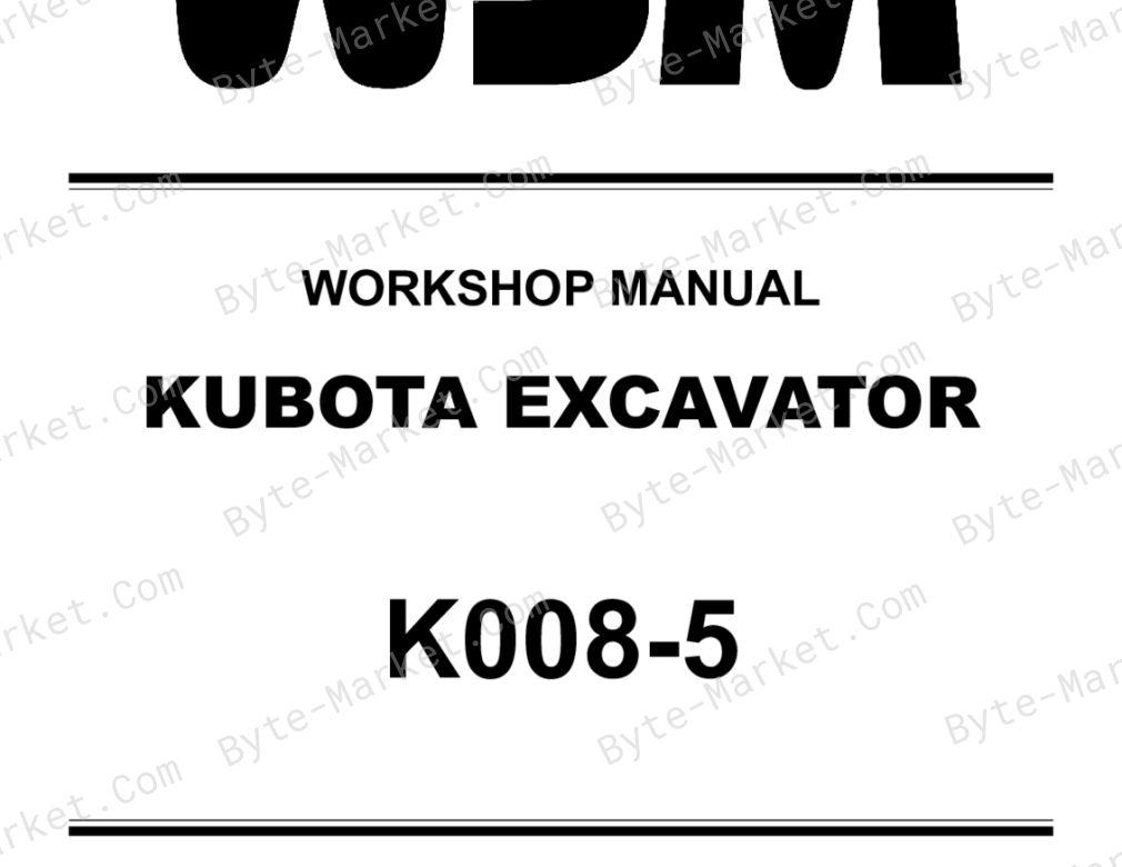 Kubota K008-5 Workshop Manual — RY911-29693 image