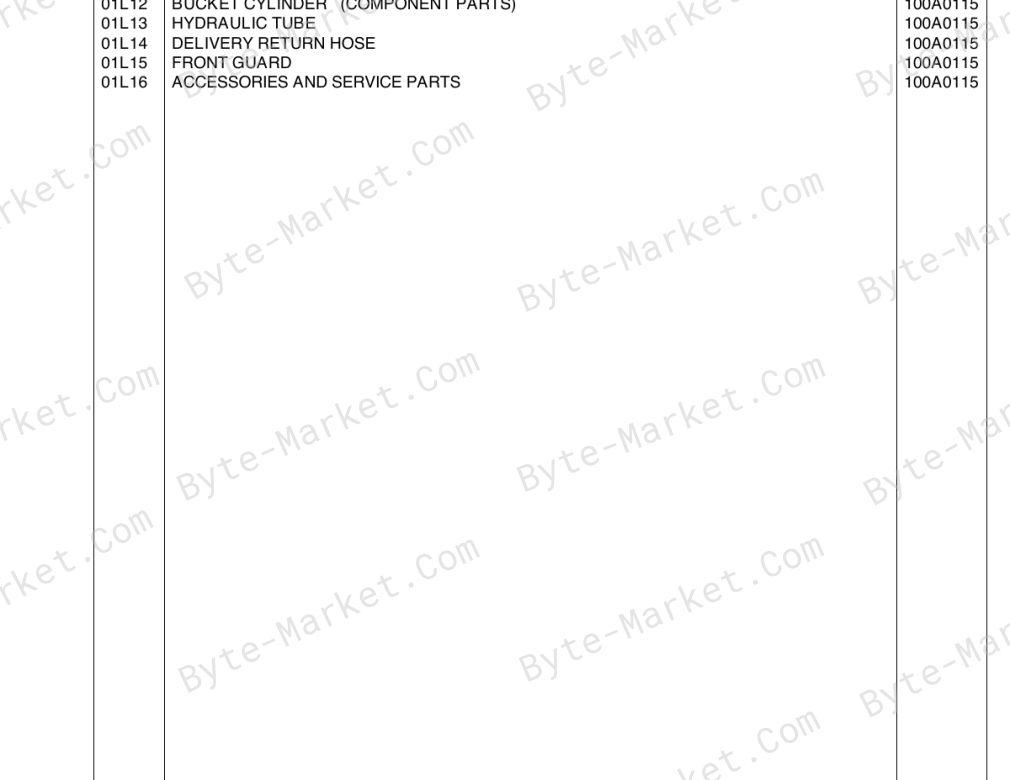Kubota TL421 Parts Catalog image