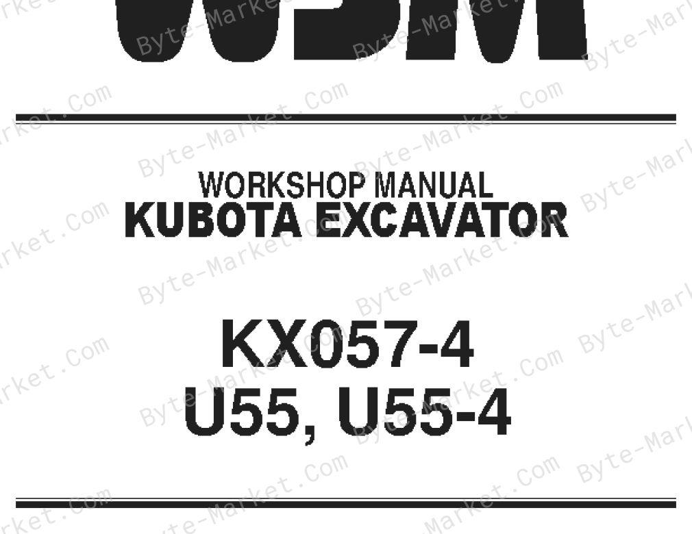 Kubota KX057-4, U55, U55-4 Workshop Manual — RY911-20513 image