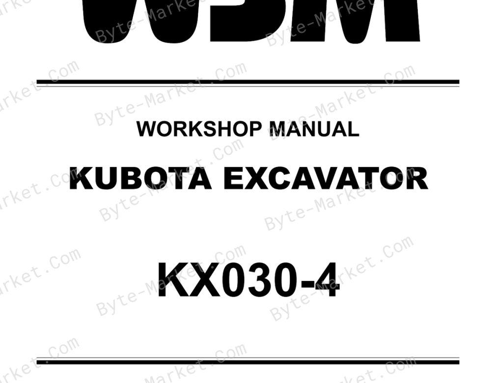 Kubota KX030-4 Workshop Manual — RY911-29954 image