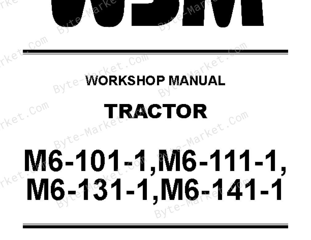 Kubota M6-101-1, M6-111-1, M6-131-1, M6-141-1 Workshop Manual — 9Y111-26824 image