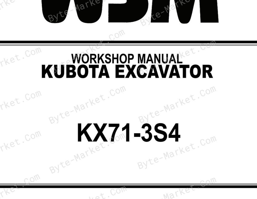 Kubota KX71-3S4 Workshop Manual — RY921-23731 image
