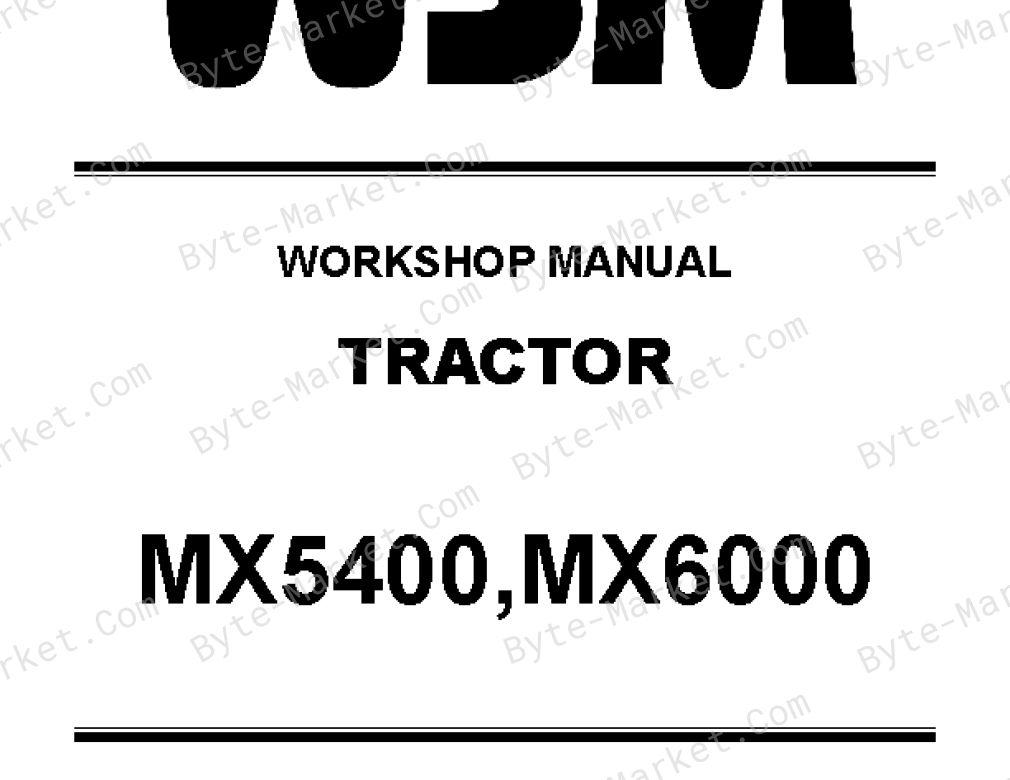 Kubota MX5400, MX6000 Workshop Manual — 9Y111-21166 image