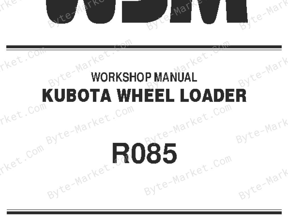 Kubota R085 Workshop Manual — RY911-22698 image