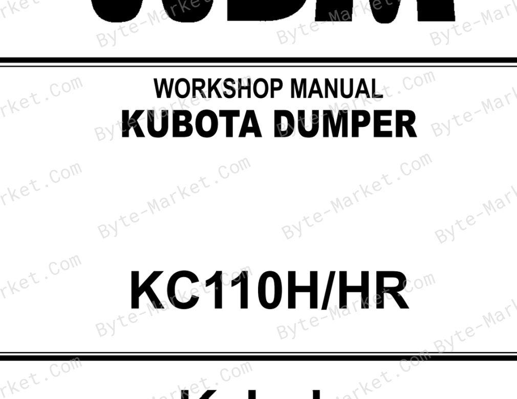 Kubota KC110H, KC110HR Workshop Manual — 97899-61740 image