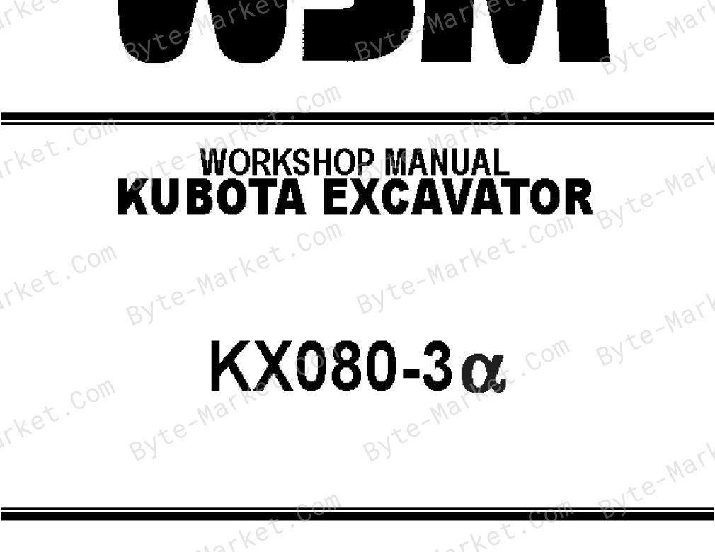 Kubota KX080-3 Workshop Manual — 97899-61942 image