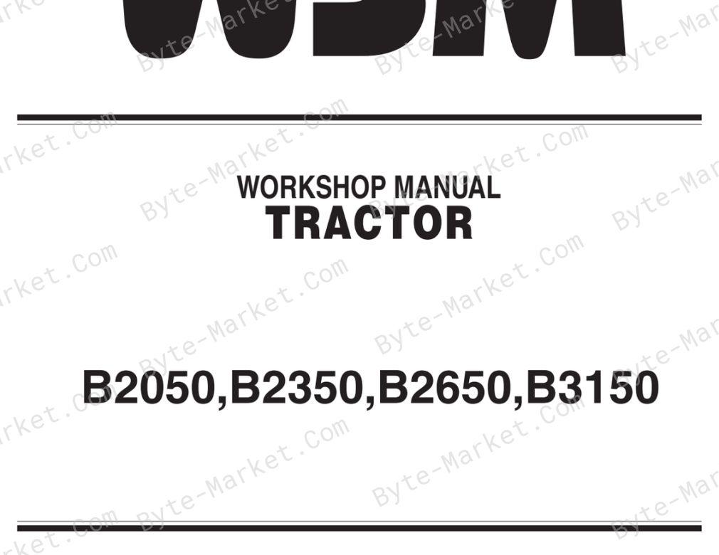 Kubota B2050, B2350, B2650, B3150 Workshop Manual — 9Y111-09820 image