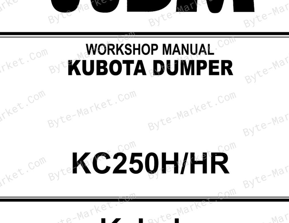 Kubota KC250H, KC250HR Workshop Manual — 97899-61750 image