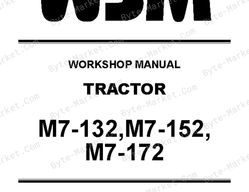 Kubota M7-132, M7-152, M7-172 Workshop Manual — 9Y111-19533 image