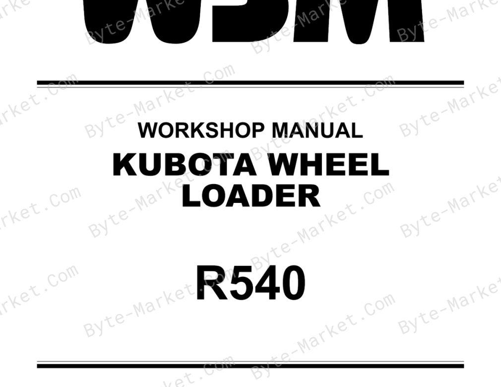 Kubota R540 Workshop Manual — RY911-29302 image