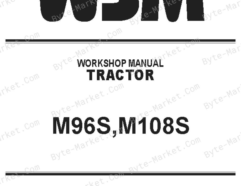 Kubota M96S, and M108S Workshop Manual — 9Y111-28920 image