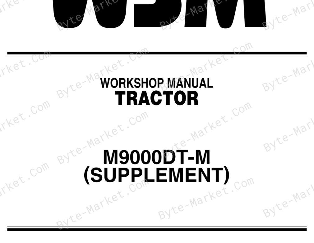 Kubota M9000DT-M(SUPPLEMENT) Workshop Manual — 9Y011-18033 image