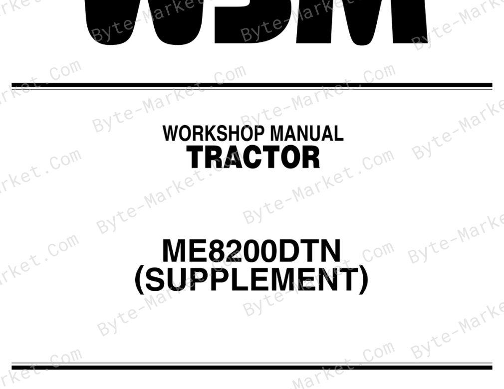 Kubota ME8200DTN Workshop Manual — 9Y011-18311 image