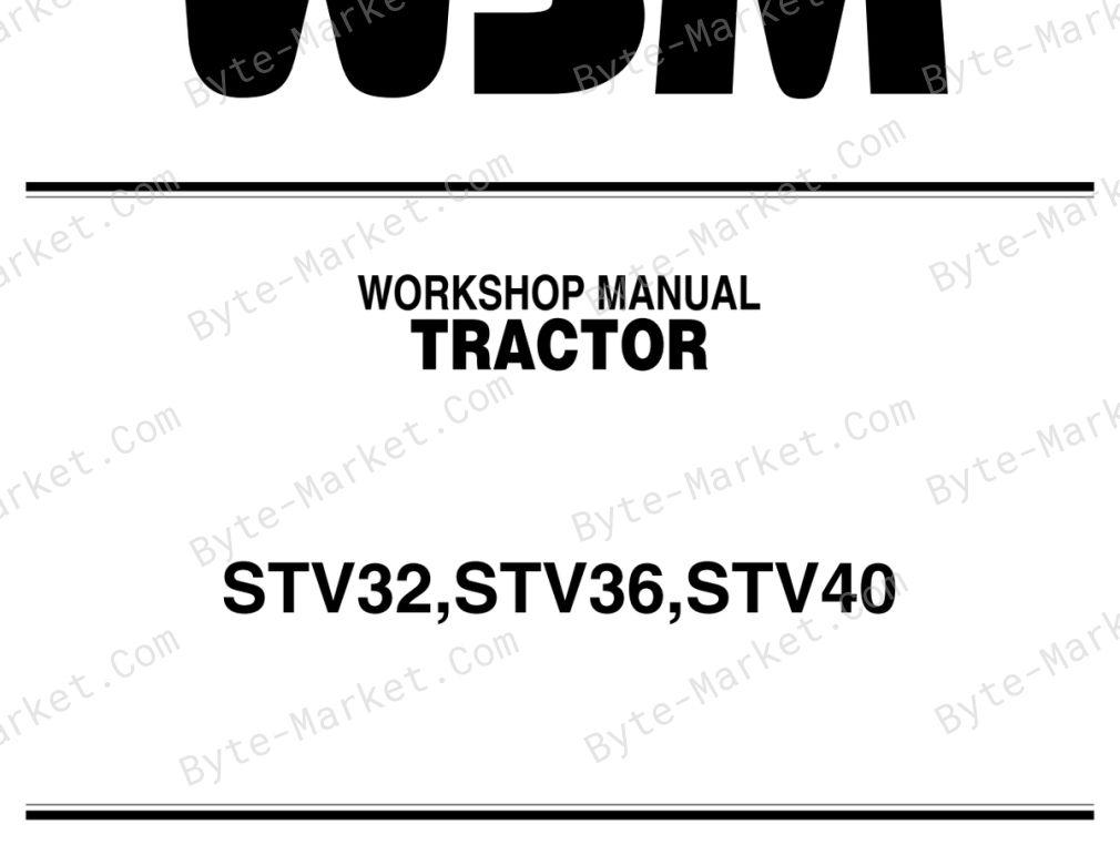 Kubota STV32, STV36, and STV40 Workshop Manual — 9Y011-13041 image