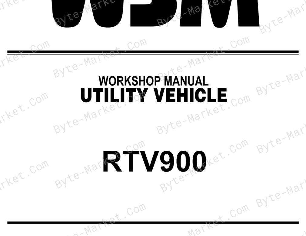 Kubota RTV900 Workshop Manual — 9Y011-15305 image