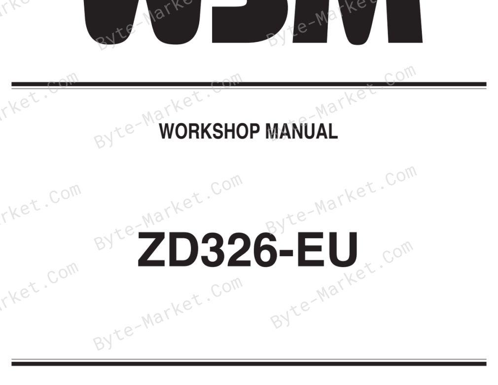 Kubota ZD326-EU, ZD326-60-EU, ZD326-60R-EU, and ZD326-60P-EU Workshop Manual — 9Y111-03011 image