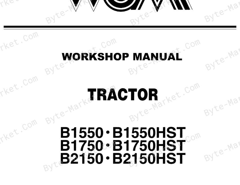 Kubota B1550, B1550HST, B1750, B1750HST, B2150, and B2150HST Workshop Manual — 97897-10226 image