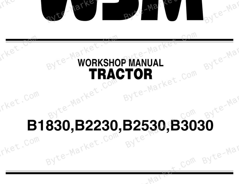 Kubota B1830, B2230, B2530, and B3030 Workshop Manual — 9Y111-00031 image