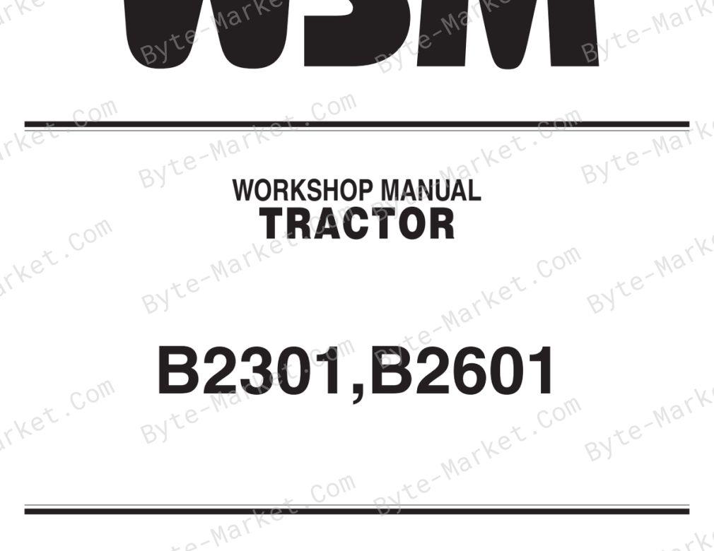 Kubota B2301, and B2601 Workshop Manual — 9Y111-11560 image