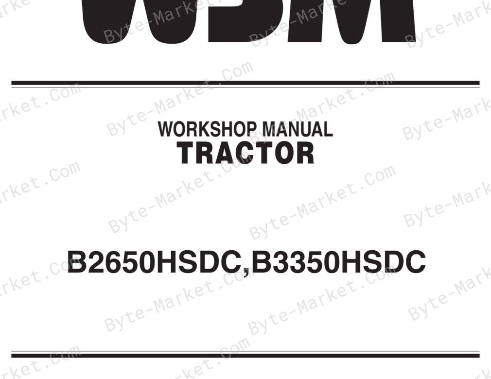 Kubota B2650HSDC, and B3350HSDC Workshop Manual — 9Y111-08221 image