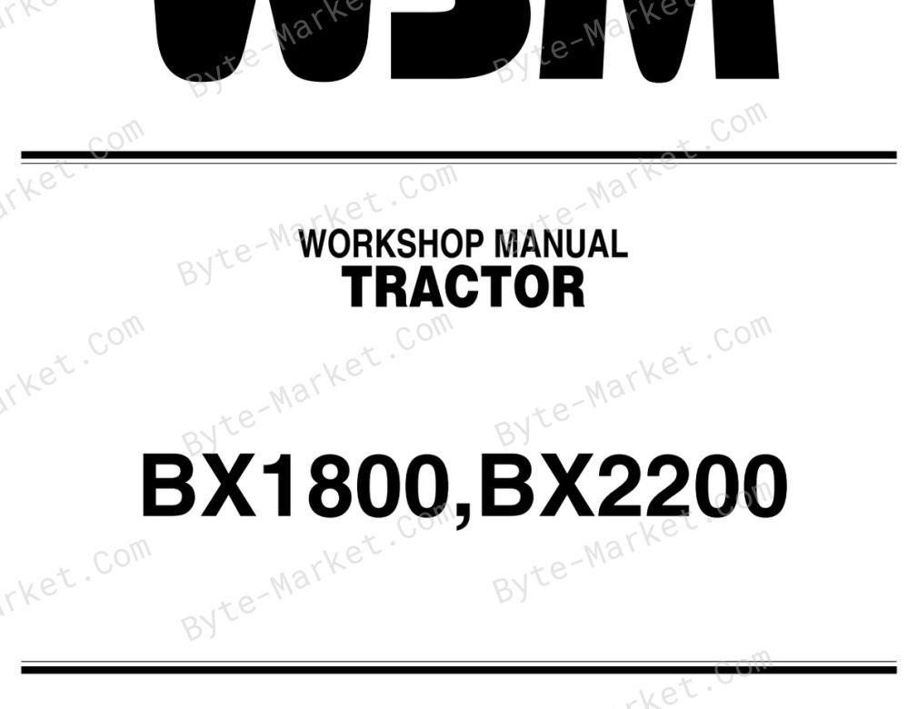 Kubota BX1800, and BX2200 Workshop Manual — 9Y011-12463 image
