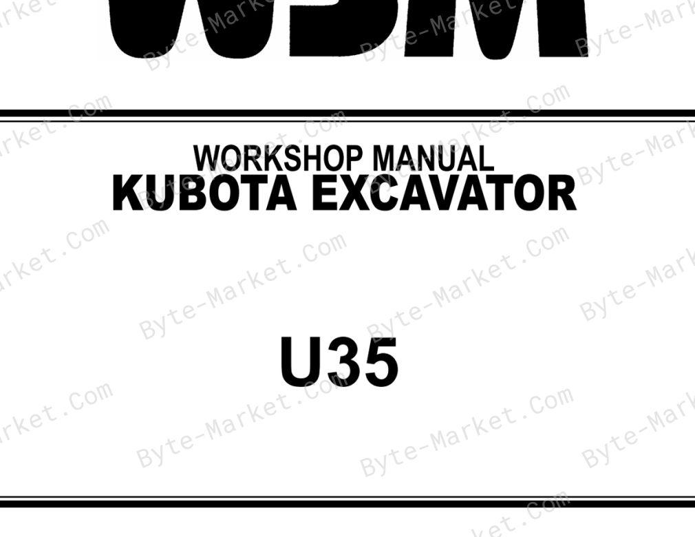 Kubota U35 Workshop Manual — 97899-60640 image