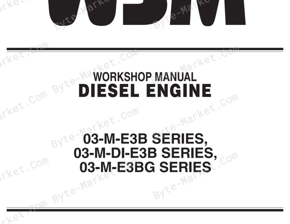 Kubota 03-M Series Engine Workshop Manual — 9Y111-02574 image
