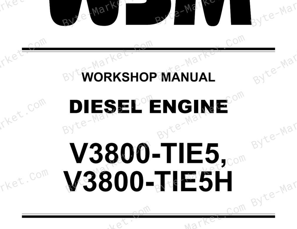 Kubota V3800-TIE5, and V3800-TIE5H Workshop Manual — 9Y311-00201 image