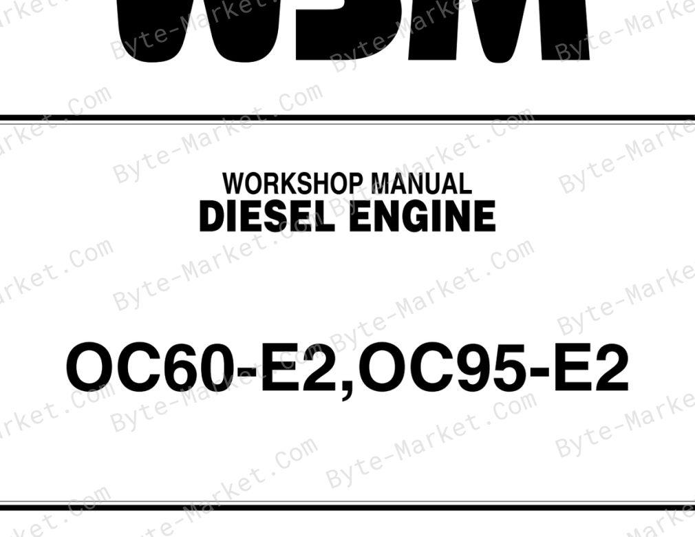Kubota OC60-E2, and OC95-E2 Diesel Engine Workshop Manual — 97897-03291 image