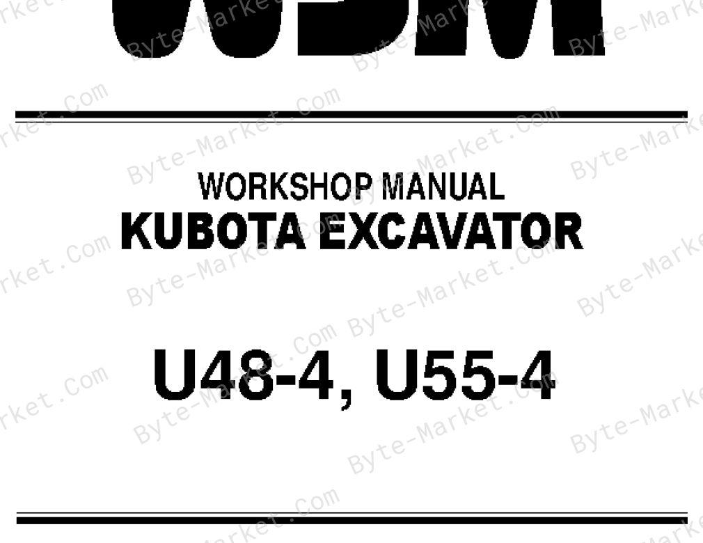 Kubota U48-4, and U55-4 Workshop Manual — RY921-20530 image