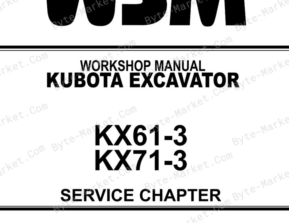 Kubota KX61-3, and KX71-3 Workshop Manual — 97899-61050 image