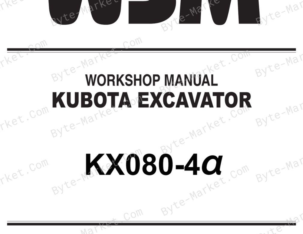 Kubota KX080-4 Workshop Manual — RY911-24362 image