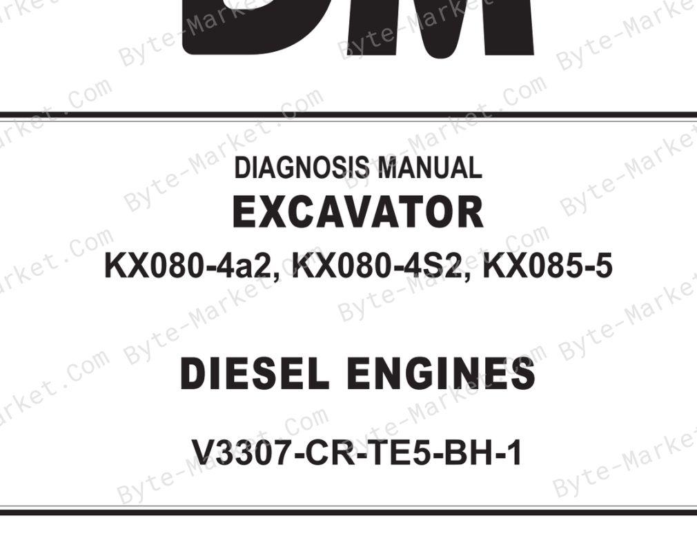 Kubota KX080-4A2, KX080-4S2, and KX085-5 Diagnostic Manual — RY910-27322 image