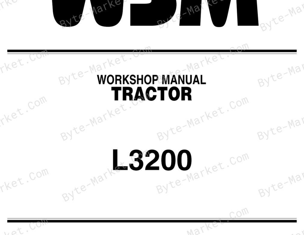 Kubota L3200 Workshop Manual — 9Y011-13601 image