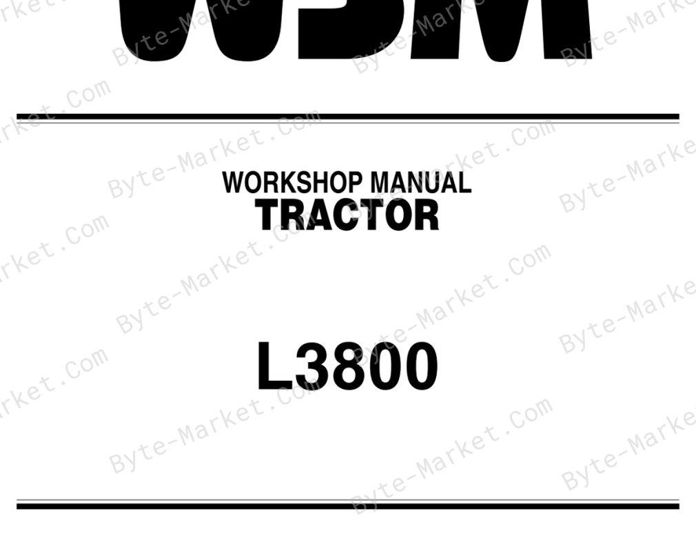 Kubota L3800 Workshop Manual — 9Y011-13601 image