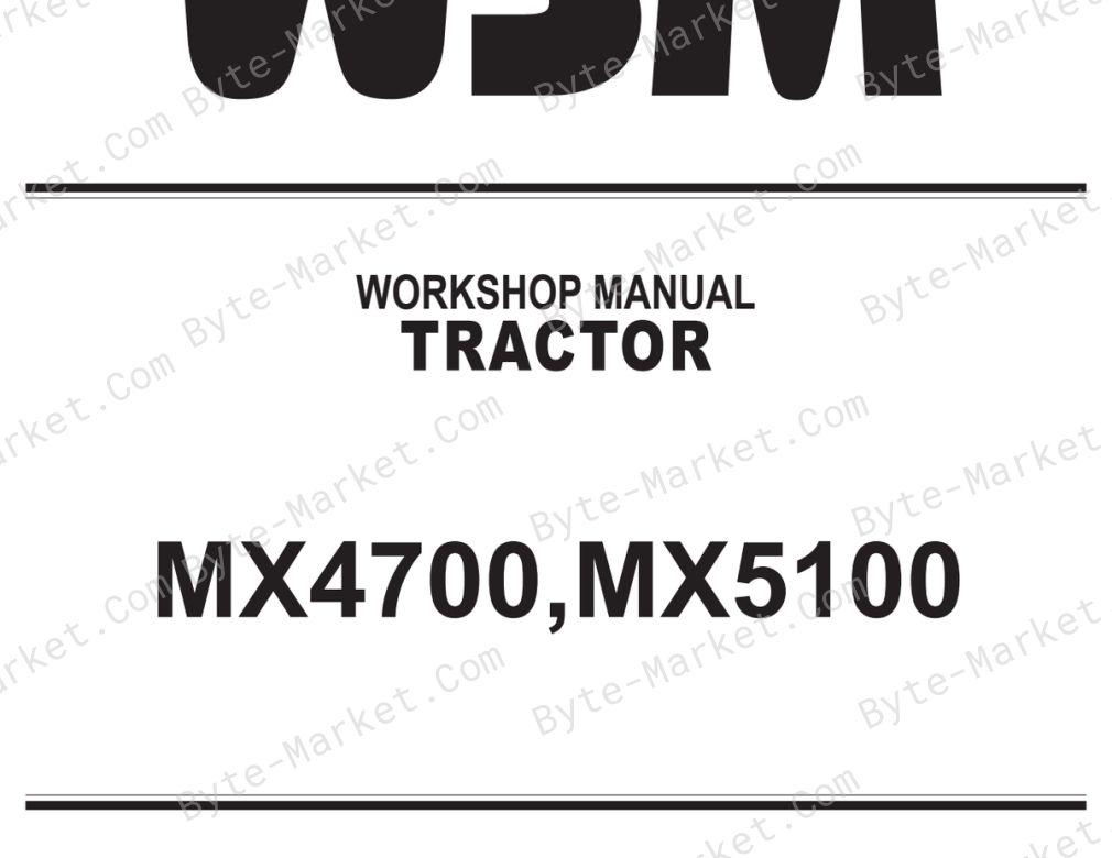 Kubota MX4700, and MX5100 Workshop Manual — 9Y111-00874 image