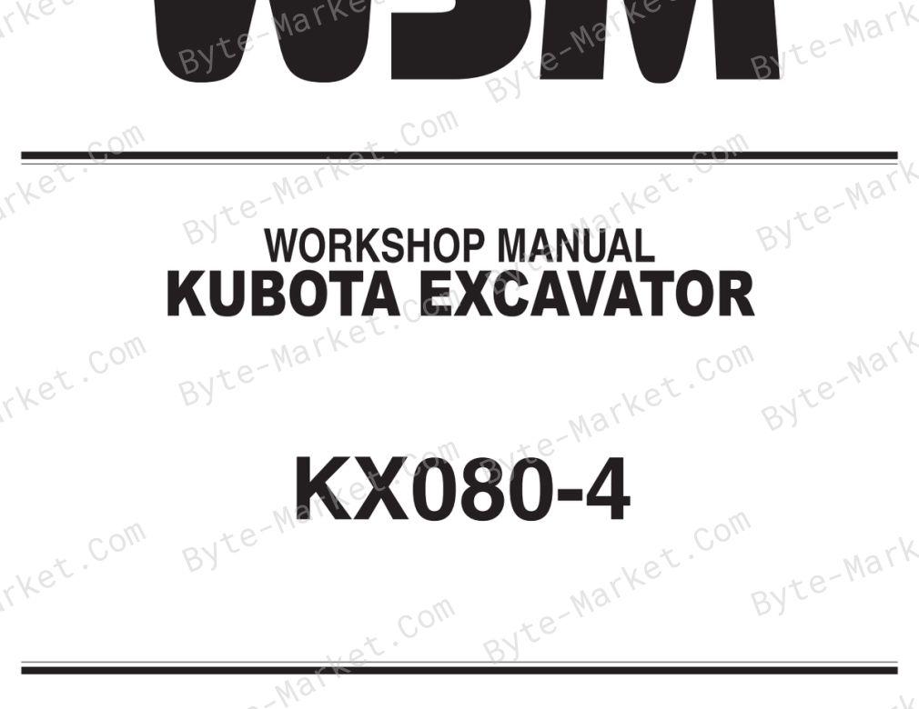 Kubota KX080-4 Workshop Manual — RY911-21601 image