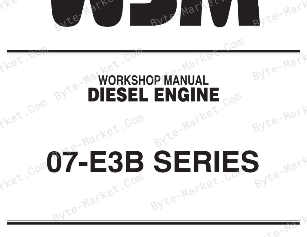 Kubota V2607-DI-T-E3B, V3007-DI-T-E3B, and V3307-DI-T-E3B Workshop Manual — 9Y111-01032 image