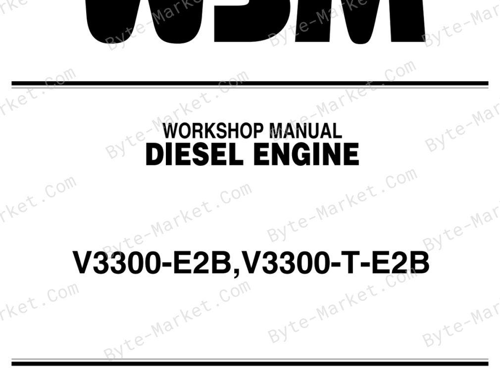 Kubota V3300-E2B, and V3300-T-E2B Workshop Manual — 9Y011-02912 image