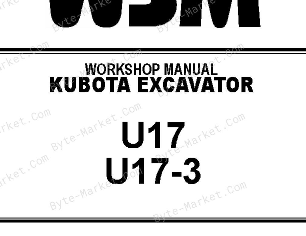 Kubota U17, and U17-3 Workshop Manual — 97899-61970 image